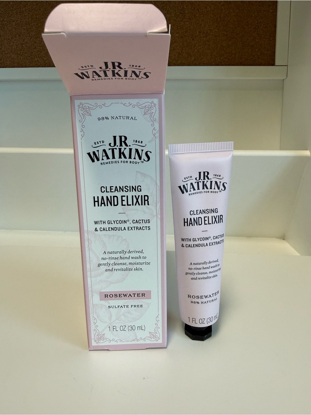 J.R. Watkins Cleansing Hand Elixir - Rosewater, NEW